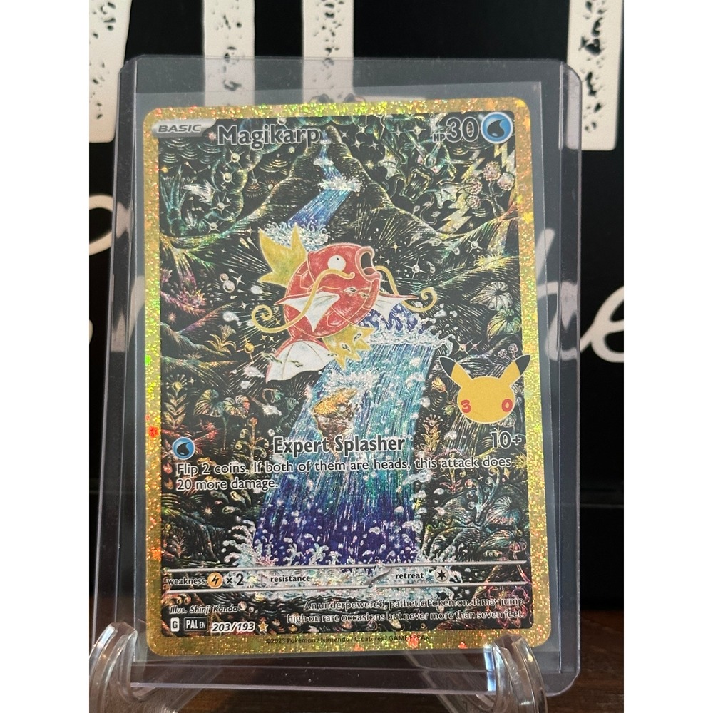Pokemon Magikarp 203/193 Paldea Evolved Illustration Rare Pikachu Stamp Card